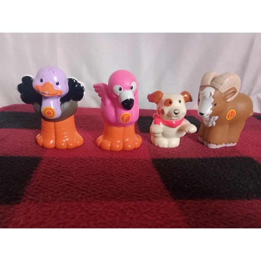 Fisher Price Little People Zoo Animals Alphabet Zoo Lot Of 3 UFO And 1 Dog